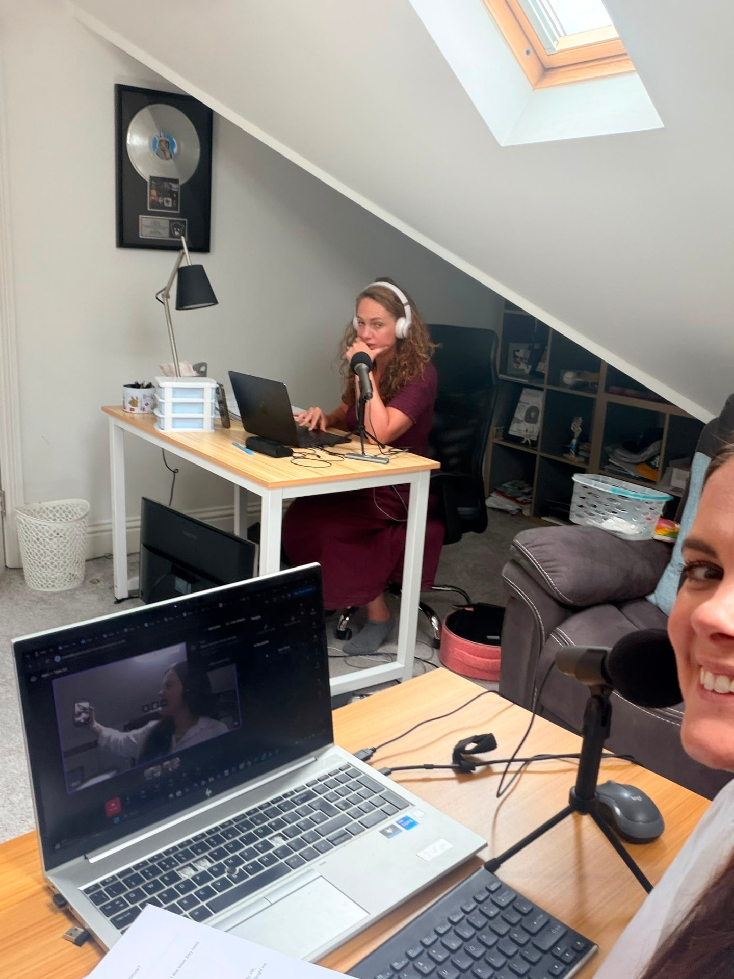 Dani and Tash recording Parents vs the Modern World